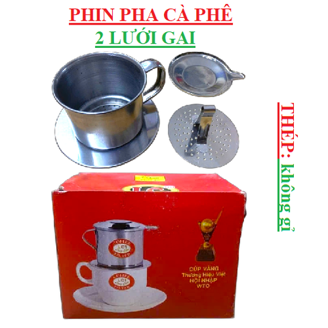 Phin pha cà phê 2 lưới gai LC1 Long Cam