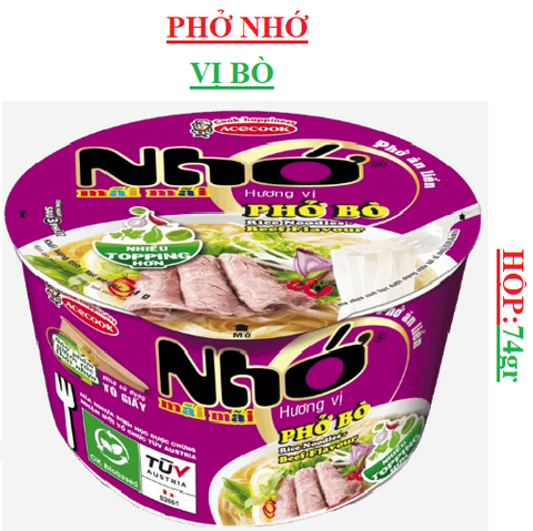 Phở bò ăn liền Nhớ mãi mãi tô (70-:-78)gr
