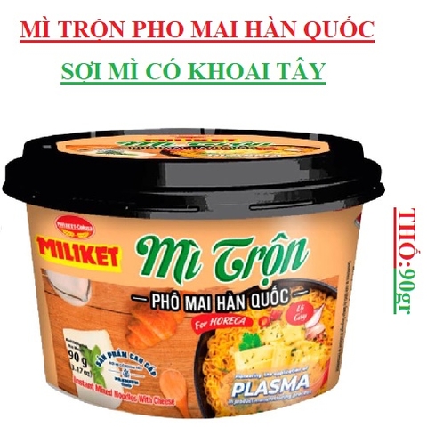 Mì trộn  hương pho mai hàn quốc miliket cao cấp thố (80-:-95)gr