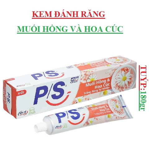 Kem đánh răng ps( P/S) muối hồng & hoa cúc tuýp 180gr