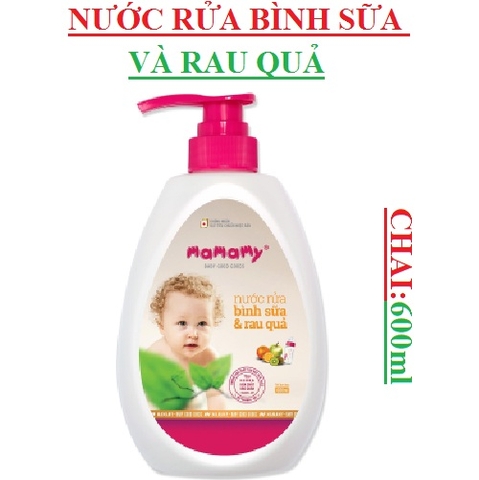 Nước rửa bình sữa thiên nhiên & rau quả mamamy 600ml