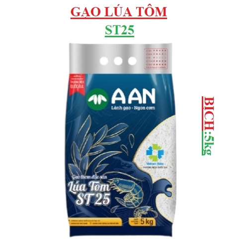 Gạo Lúa tôm ST25 bịch 5kg