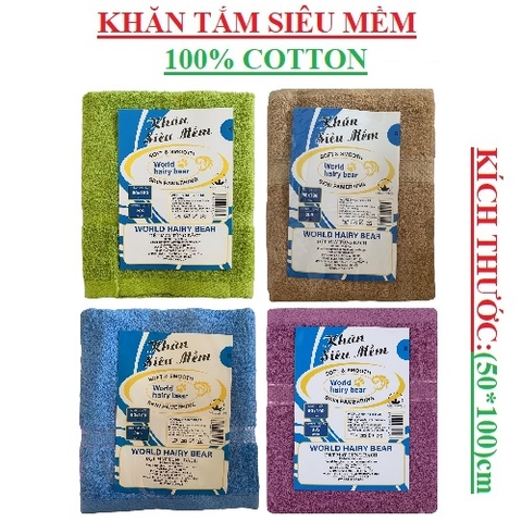 Khăn tắm lớn siêu mềm  sợi coton (50x100)cm Tùng Bách