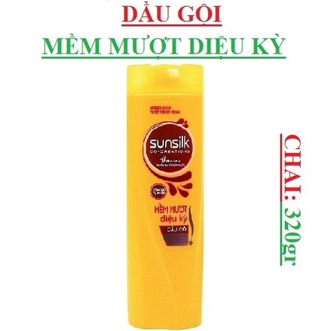 Dầu gội sunsilk, dầu xả sunsilk 320gr mềm mượt diệu kỳ, óng mượt