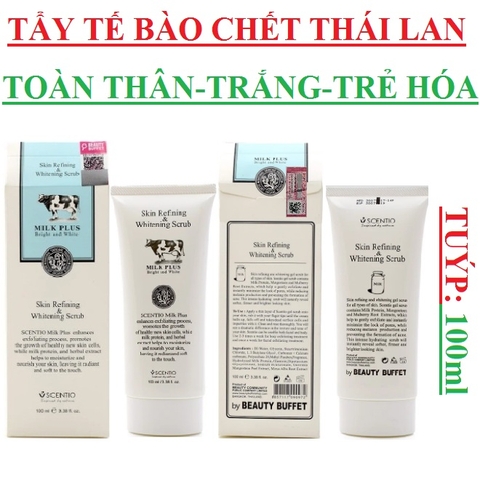 Tẩy tế bào chết toàn thân trắng và trẻ hóa làn da Scentio Milk plus Skin Refining & whitening Scub