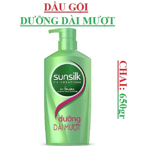 Dầu gội sunsilk 650gr mềm mượt diệu kỳ, óng mượt, dưỡng dài mượt, thẳng mượt hoàn hảo