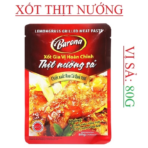 Xốt gia vị thịt nướng Barona 80g, sả, xá xíu, ngũ vị, kiểu hàn quốc