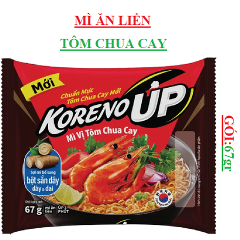 Mì ăn liền  tôm chua cay Koreno Up gói 67gr