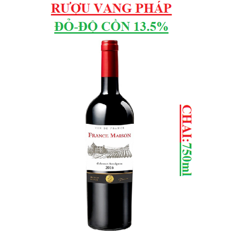 Rượu vang pháp France Maison Cabernet Sauvignon chai (750ml,13.5%)