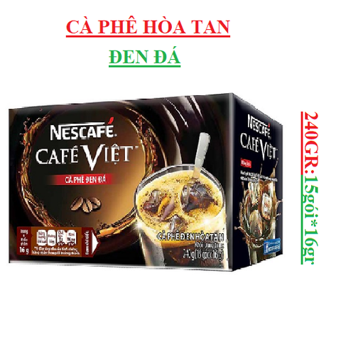 Cà phê việt đen đá hòa tan Nescafé hộp 240gr (15 gói*16gr)
