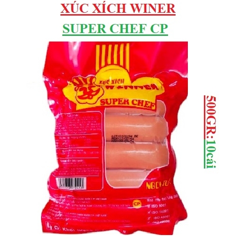 Xúc xích winner super chef CP gói 500gr (10 cái)