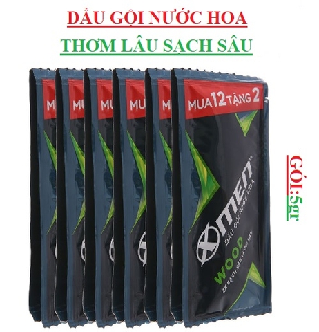 Dầu gội nước hoa thơm lâu sạch sâu wood xmen dây gói (5-:-7)gr