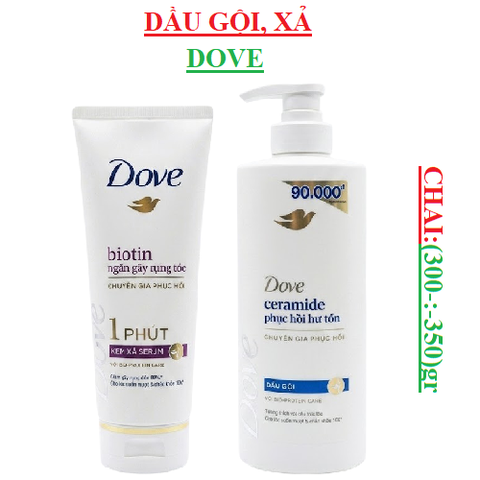 Dầu gội , dầu xả Dove chai (280-:-330)gr