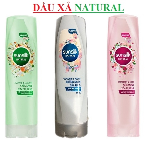 Dầu xả sunsilk natural mềm mượt tỏa hương, ngăn rụng tóc, chắc khỏe ngát hương chai 320gr