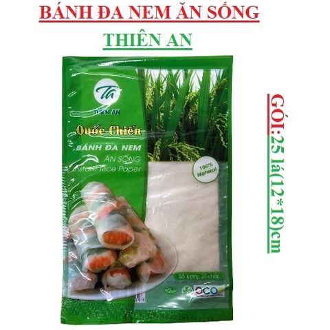 Bánh đa nem ăn sống Thiên an gói 25 lá (12*18)cm