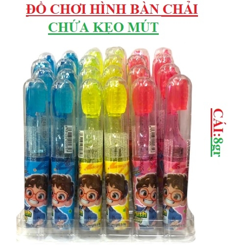 Đồ chơi hình bàn chải đánh răng chứa kẹo mút toothbrush Yummy delight cái 5.5gr