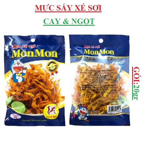Mực khô xé sợi cay ngọt Mon Mon gói 20gr