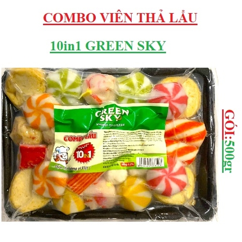 Combo lẩu 10in1 Green sky khay 500gr