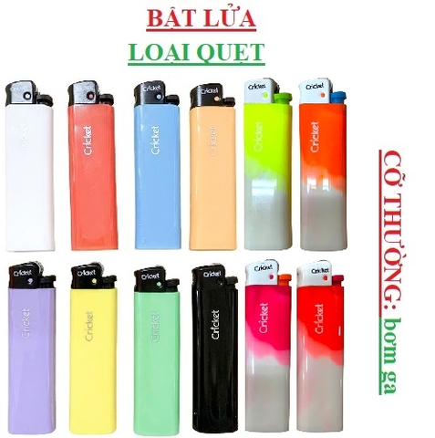 Bật lửa Cricket ED1 Original Flint - Fusion Neon STD cỡ thường có bơm ga