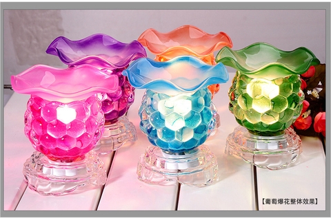 Đèn Xông Tinh Dầu Thủy Tinh Nhiều Mầu Sắc