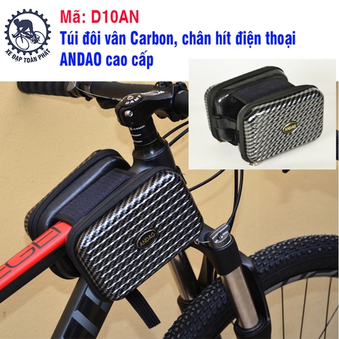Túi đôi vân Carbon, chân hít điện thoại ANDAO cao cấp