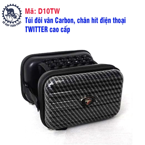 Túi đôi vân Carbon, chân hít điện thoại TWITTER cao cấp