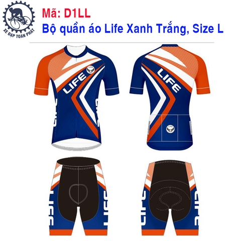 Bộ quần áo LIFE ngắn xanh trắng