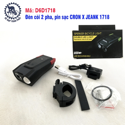 Đèn còi 2 pha, pin sạc CRON X JEANK 1718