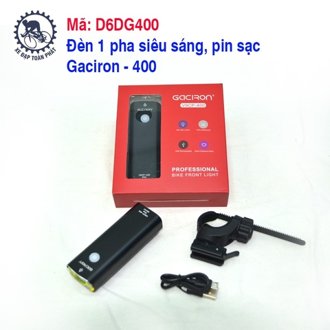 Đèn 1 pha siêu sáng, pin sạc  Gaciron 400