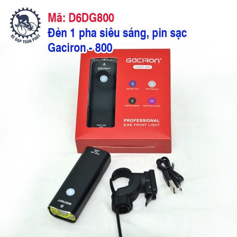 Đèn 1 pha siêu sáng, pin sạc  Gaciron 800
