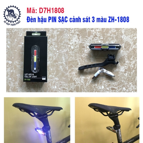 Đèn hậu PIN SẠC cảnh sát 3 màu ZH-1808