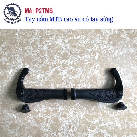 Tay nắm MTB cao su có tay sừng