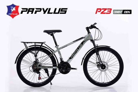Xe đạp địa hình PAPYLUS PZ3: Khung Thép cường lực. Groupset TAICHANG/SUNRISE 3x7 tốc độ. Phanh đĩa. Bánh 24