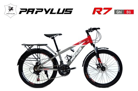 Xe đạp địa hình PAPYLUS R7: Khung Nhôm, Groupset SHIMANO 3x7 tốc độ, Bánh 24