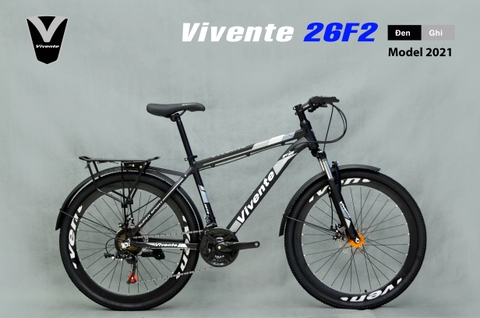 Xe đạp địa hình VIVENTE 26F2: Khung Nhôm, baga, tay đề TAICHANG 3x7 tốc độ, Lốp ChaoYang 26x1.95