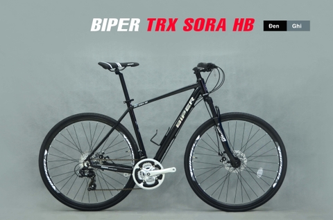 Xe đạp touring BIPER TRX SORA HB: Khung NHÔM, Phuộc giảm xóc, Group SHIMANO 3x8 tốc độ, Lốp 700x28c
