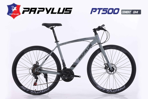 Xe đạp touring PAPYLUS PT500: Khung Thép cường lực. Groupset TAICHANG/SUNRISE 3x7 tốc độ. Phanh đĩa