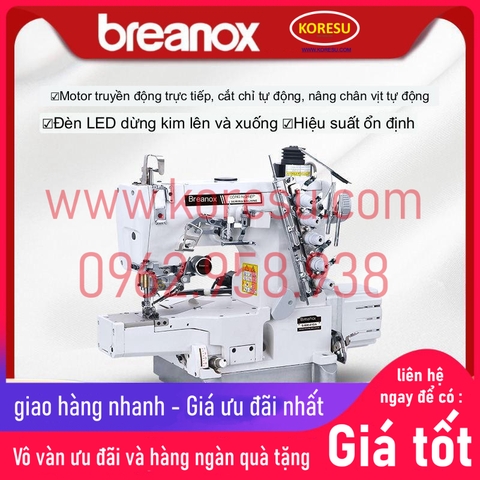 Mới! Máy viền Brother 600 3 kim 5 chỉ / 2kim 4 chỉ liên động máy đầu vuông ,nhỏ ,  tông đơ tự động ,máy may công nghiệp (65340-11)