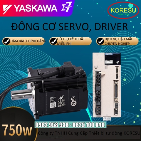 Động cơ truyền động Servo Yaskawa 750W SGD7S5R5A00B202 SGM7J08AFC6S E giảm tốc(92002)