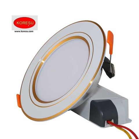 Đèn LED Âm Trần 9W Viền Vàng