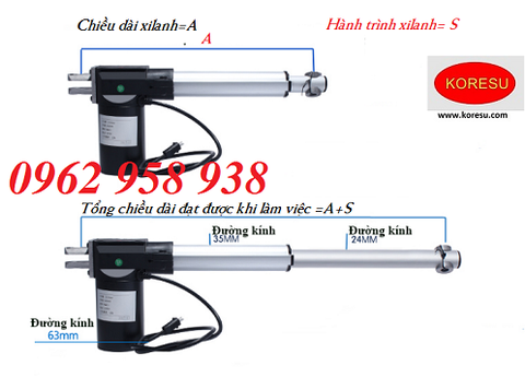 Xi lanh điện 24v, xi lanh nâng hạ tự động ( LX600) hành trình 600mm, 700mm, 800mm, 90mm, 1000mm