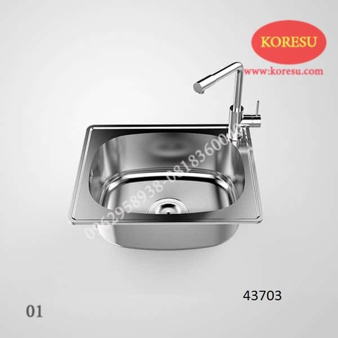 Chậu rửa bát inox 1 hố không bàn chống ồn-Sơn hà