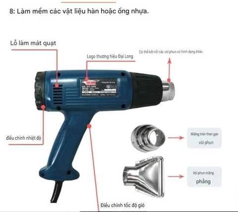 Máy khò nhiệt công nghiệp 2000w-mã Talon TH8623B