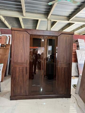 Tủ áo gỗ óc chó + cánh kính