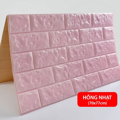 Xốp dán tường 3D giả gạch màu hồng nhạt - Giá rẻ nhất Tấm ốp tường ...