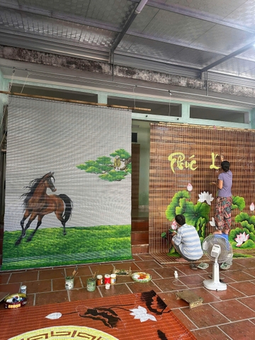 Mành Trúc Vẽ Tay