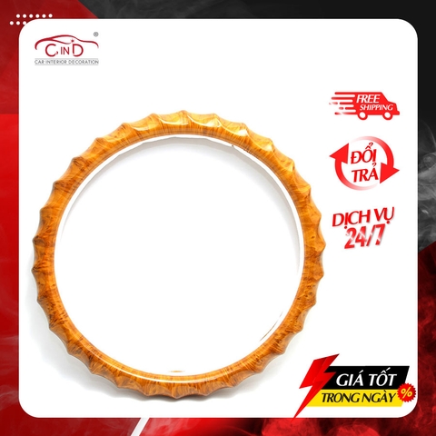 Bọc Vô Lăng CIND P450 Size M Màu Vân Gỗ - Nhập Khẩu Chính Hãng