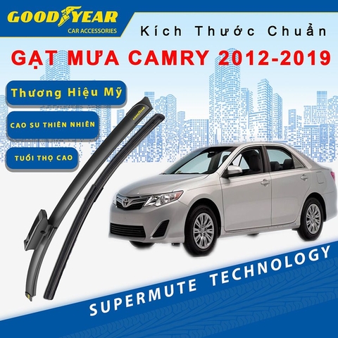 Gạt Mưa Xe Toyota Camry 2012-2019 GOODYEAR Siêu Êm Không Rít Size Chuẩn
