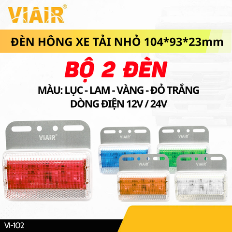 Combo 2 Đèn Led Sườn Viair Đèn Hong Xe Tải 12-24V Bộ Hai Cái Mạch Chống Nước Điện 104*93.5*23.5mm