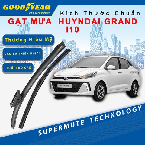 Gạt Mưa Xe Kia Grand i10 2024 GOODYEAR Siêu Êm Không Rít Size Chuẩn